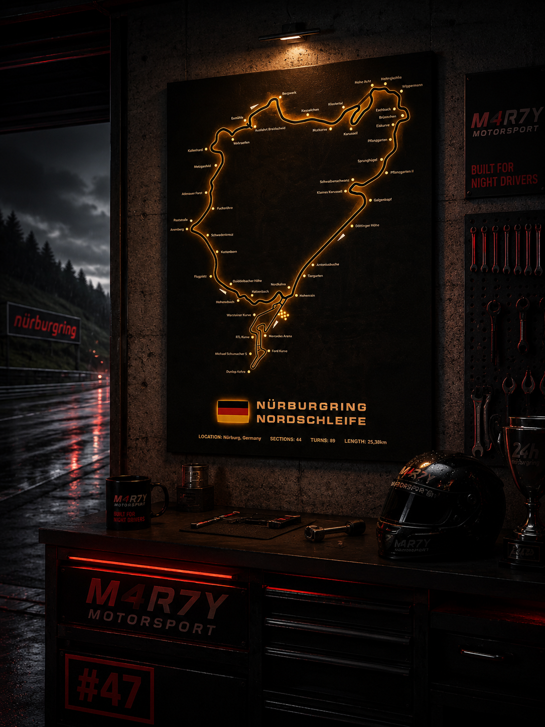 Nürburgring Nordschleife Track Map Canvas Wall Art